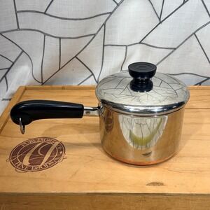 Revere Ware Saucepan 1.5 Qt Silver Good Copper Bottom Vintage Lid Made in USA